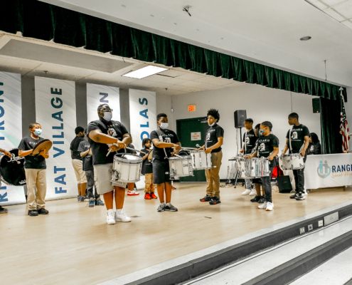 Drum line in action Dillard Elementary Career City 5-25-22-332